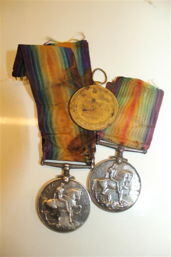 WWI pair to Robinson GSH and single medal to Pte Semple